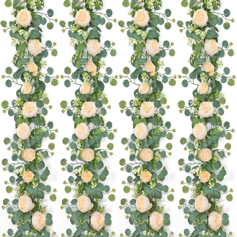8144 Artificial Flower Garlands Eucalyptus Garlands with Flowers Rose Peony